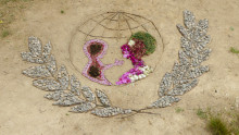 Land'art représentant le logo de l'UNICEF