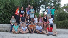 Groupe d'enfants de l'hébergement de l'Accueil de loisirs de l'Écolothèque