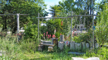 Vue sur le jardin pédagogique d'Estanove