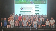 Photo de groupe : Les enseigants qui participent cette année et les représentants de chaque structure